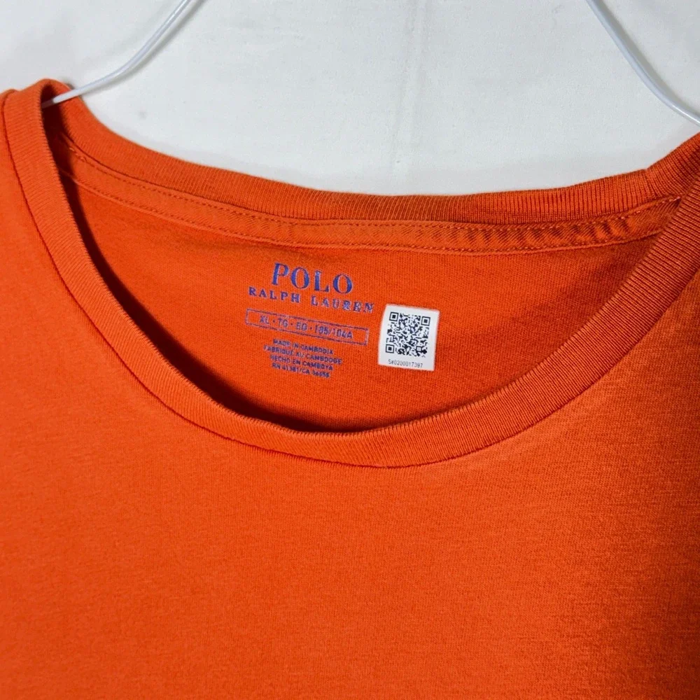 Polo Ralph Lauren Men Orange Short Sleeve Crew Neck T Shirt‎ Tee Size XL